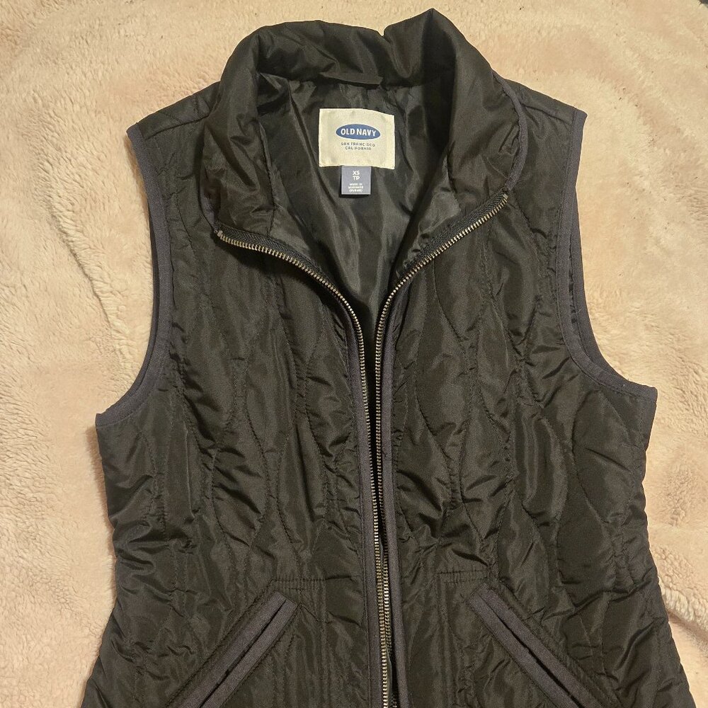 Old Navy Black Size X-Small Zippered Vest